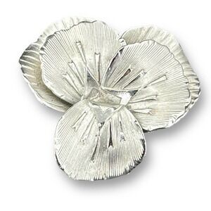 Giovanni Brooch Flower Silver Plated Signed